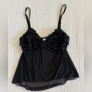 Baby Doll Ruffle Silk and Jewel Camisol